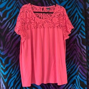 Torrid 3 Pink Lace Top